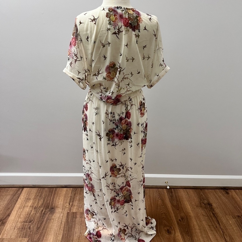 🎉Host Pick🎉 ZARA Trafaluc Bird / Floral Sheer Maxi Dress Sz M - Picture 8 of 15